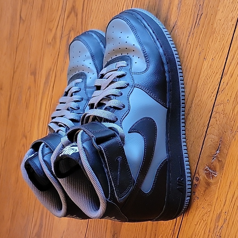 NIKE by You One-of-a-kind Nike Air  High-top Sneakers, Size 8, Black/Gray